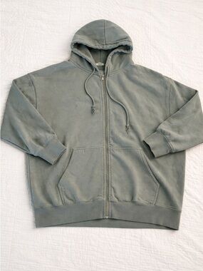 Men's Gray XXL John Galt Sage Green Hoodie Preowned Heavyweight